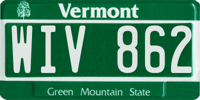 VT license plate WIV862
