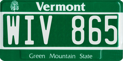 VT license plate WIV865