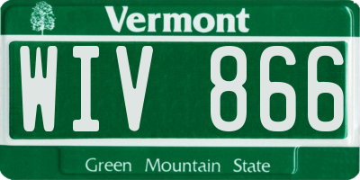 VT license plate WIV866