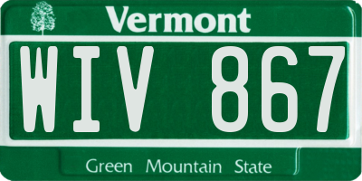 VT license plate WIV867