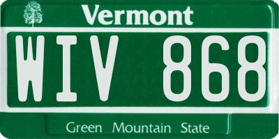 VT license plate WIV868