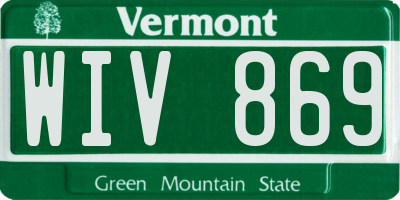VT license plate WIV869