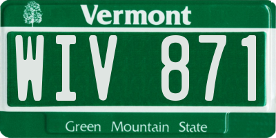 VT license plate WIV871