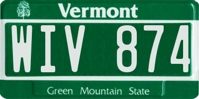 VT license plate WIV874