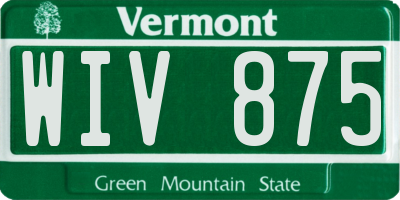 VT license plate WIV875