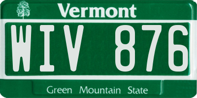VT license plate WIV876