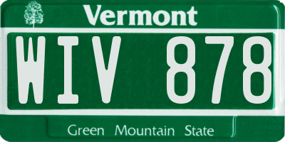VT license plate WIV878