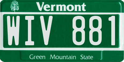 VT license plate WIV881
