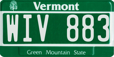 VT license plate WIV883