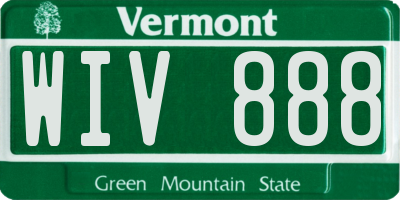 VT license plate WIV888