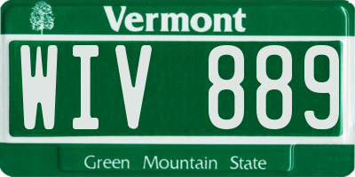 VT license plate WIV889