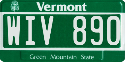VT license plate WIV890