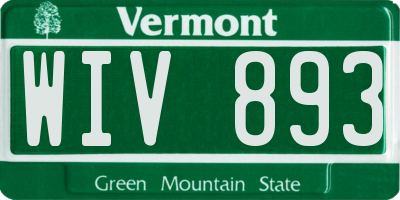 VT license plate WIV893