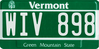 VT license plate WIV898