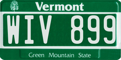 VT license plate WIV899