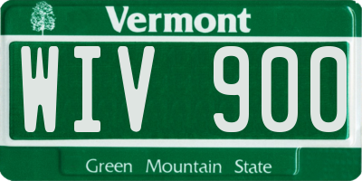 VT license plate WIV900