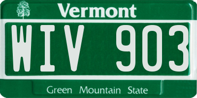 VT license plate WIV903