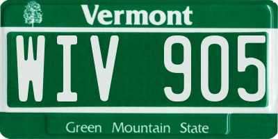 VT license plate WIV905