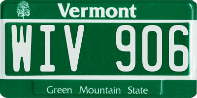VT license plate WIV906