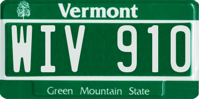 VT license plate WIV910