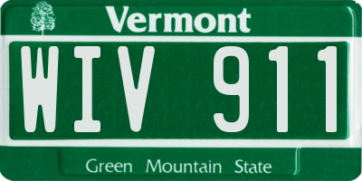 VT license plate WIV911