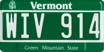 VT license plate WIV914