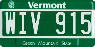 VT license plate WIV915