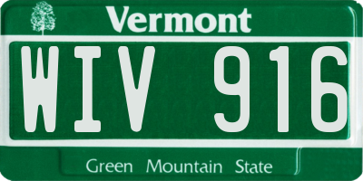 VT license plate WIV916