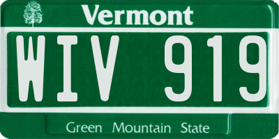 VT license plate WIV919
