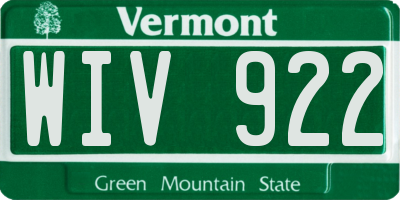 VT license plate WIV922