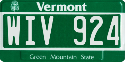 VT license plate WIV924