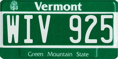 VT license plate WIV925