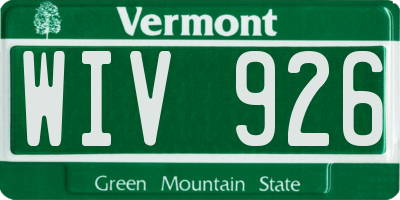VT license plate WIV926
