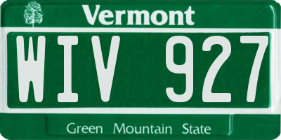 VT license plate WIV927