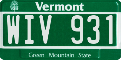 VT license plate WIV931