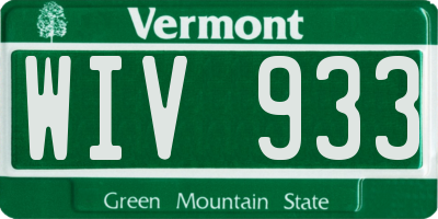 VT license plate WIV933