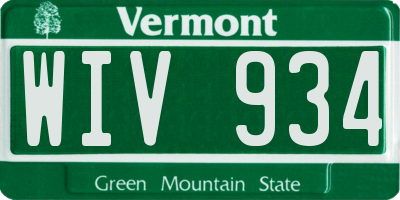 VT license plate WIV934