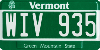 VT license plate WIV935