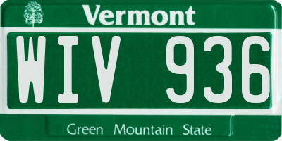 VT license plate WIV936
