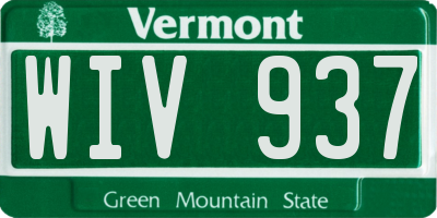 VT license plate WIV937
