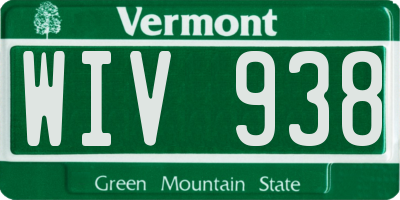 VT license plate WIV938