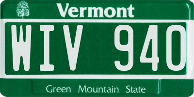 VT license plate WIV940