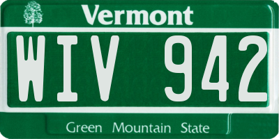 VT license plate WIV942