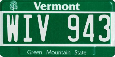 VT license plate WIV943