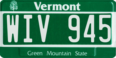 VT license plate WIV945