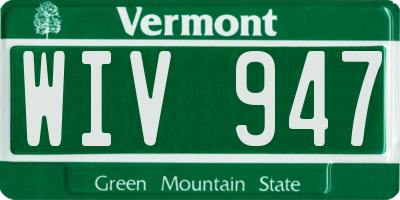 VT license plate WIV947
