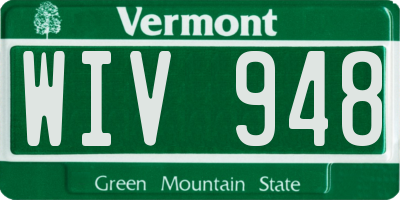 VT license plate WIV948