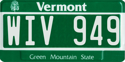VT license plate WIV949