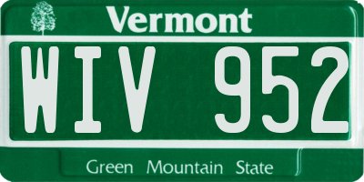 VT license plate WIV952