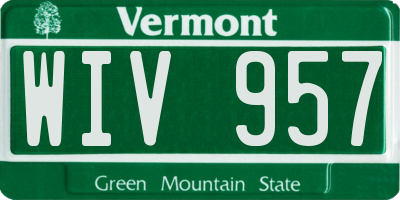 VT license plate WIV957
